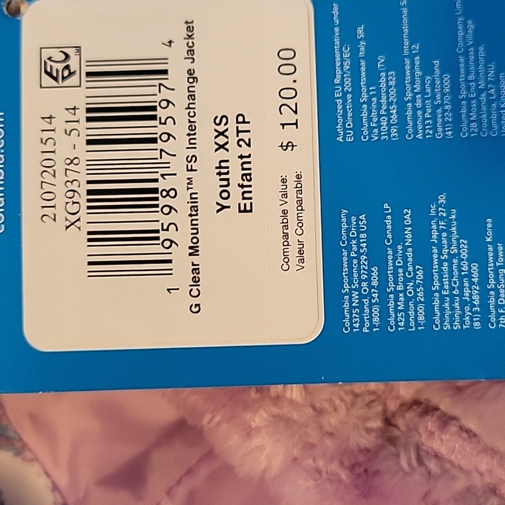 XXS Enfant 2T Clear Mountain Columbia Interchange Jacket - Picture 4 of 4